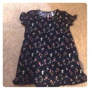 Navy blue floral tunic dress